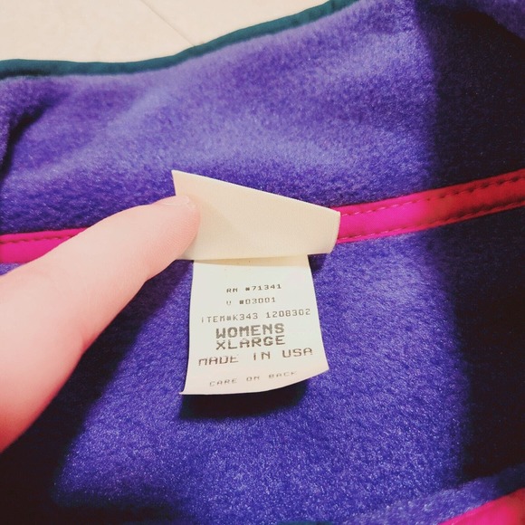 VTG 90s LL Bean Womens XL 1/4 Snap-T Super Soft Fleece Jacket Script USA Made - Picture 5 of 11